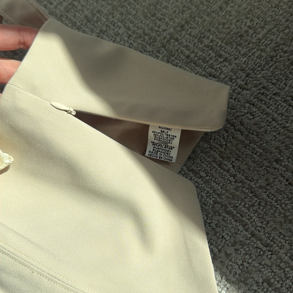 Beige Lace-Up Corset Tank Top with Velvet Tie Straps - Picture 5 of 5